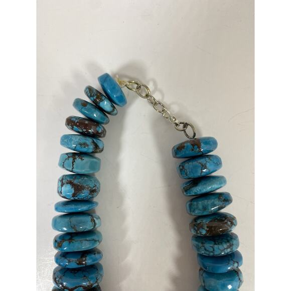 Vintage Native American Navajo Turquoise Necklace & Bracelet Set - Picture 7 of 9